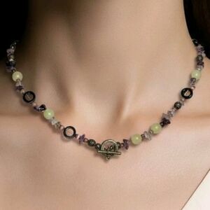 Jade Amethyst Necklace Woman's (N15)